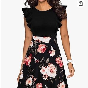 YATHON Black floral dress